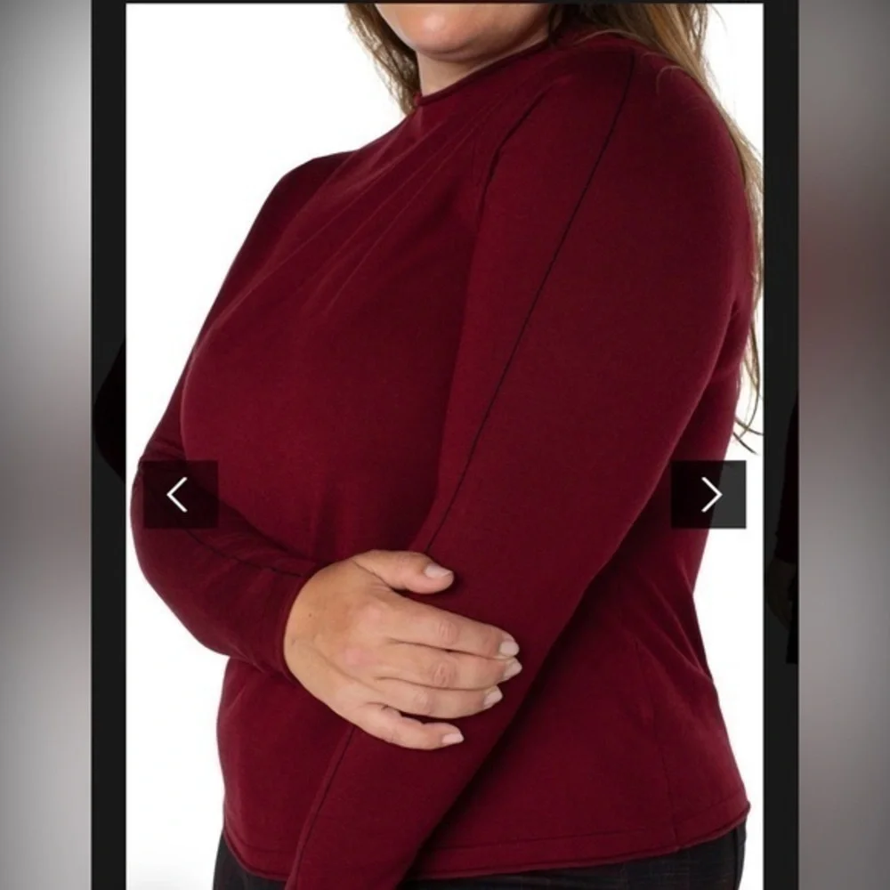 Mock Neck Rolled Hem Long Sleeves Sweater Liverpoo Los Angeles Size 1X